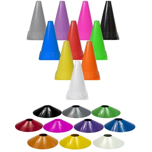 10 Pratos Agilidade + 10 Cones Treinamento Funcional