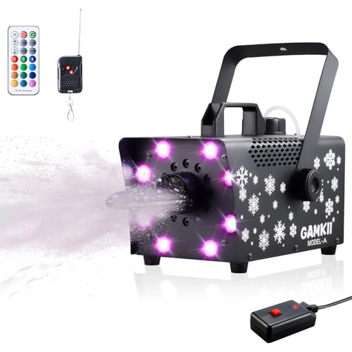Snow Machine, 800W Snow Making Machine with 8 LED RGB