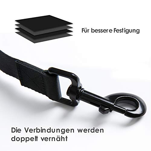 Looxmeer Correa Perro Adiestramiento, 3m / 5m / 7m / 10m / 15m / 20m / 25m / 30m Correa Perro Larga, Cuerda Perro Grande, Correa Resistente para Camping Paseo, Negro 3 🐕 MATERIAL RESISTENTE: la correa para perros está hecha de nylon de alta calidad y es ideal para pasear con su perro sin preocupaciones. También es adecuada para todos los cachorros pequeños, medianos y grandes. El mosquetón está hecho de metal, por lo que es robusto y resistente.
🐕 DISEÑO EXCELENTE: la cuerda con esta longitud le ayuda a controlar fácilmente a sus perros cerca o lejos, lo que reduce la tensión lumbar y el riesgo de lesión muscular. Este diseño ayuda a mitigar los golpes de rápido movimiento cuando se utiliza la correa para perros enérgico y activo.
🐕 MULTICOLOR Y LONGITUD: Proporcionamos multiples colores: negro, amarillo, azul y naranja. Y también tenemos varias longitudes opcionales. Puede elegir el color que le guste y la longitud que necesite.