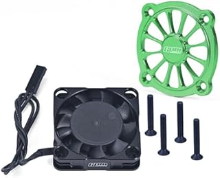 Aluminum 6061 Motor Heatsink with Metal Frame Cooling Fan and Protective Cover for Arrma 1/10 Gorgon 4X2 Mega 550 Brushed Monster Truck-ARA3230 Upgrades - Green