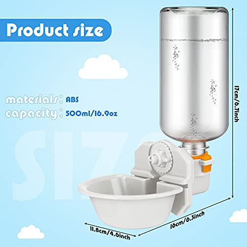 Riakrum 2 Pieces Dog Water Bottle for Crate 17oz Anti-Overflow Pet Cage Water Dispenser Automatic Hanging Cage Bottle for Small Dogs Cats Bunny Ferret Small Animals Crate Kennel Cage, 2 Colors - Image 3