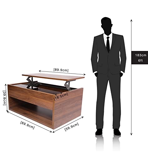 Image of Coffee Table Lift up in Walnut (Columbian Walnut)