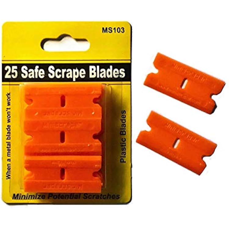 25 Plastic Double Edged Razor Blade and Titan Razor Scraper