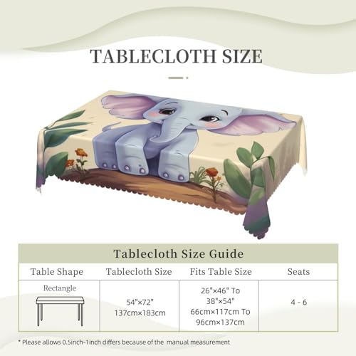 Nappe imperméable motif éléphant 137 x 183 cm au tombé impeccable - 6