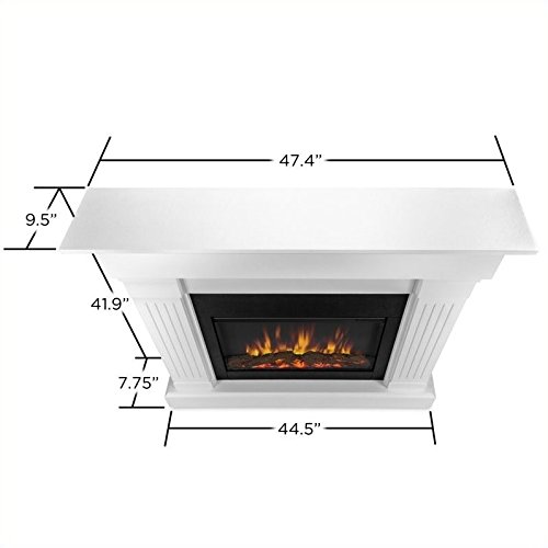 Afuera Living Modern Wood Crawford Electric Slim Line Fireplace in White