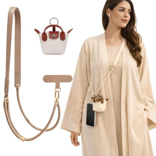 XFSAFDM Crossbody Phone Lanyard and Mini Bag Keychain Set, Adjustable Strap