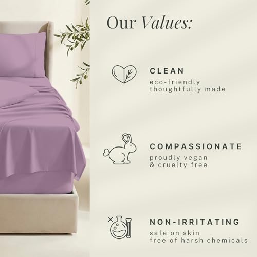 Image of Hearth & Harbor Extra Deep Pocket Sheets - Fits Mattress 18-24 Inches Deep - Extra Deep Pocket Split King Size Sets - 7 Piece Split King Size - Lavender