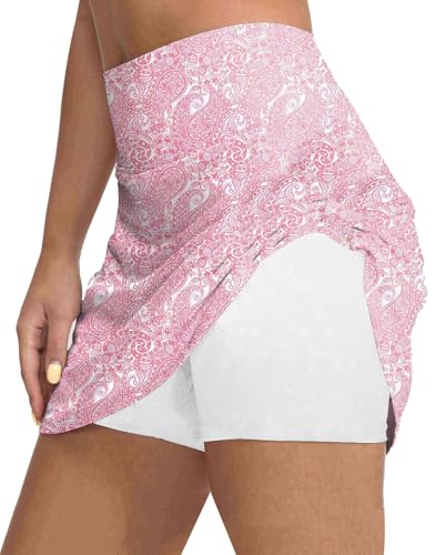 Image of Mehrang Skirt with Shorts for Women's & Girl's Solid High Waist Flared Skater Short Mini Skirt