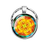 Llavero Sri Yantra con patrón de mandala, colgante de geometría sagrada de Buda, llavero luminoso para yoga, joyería espiritual, llavero vintage, plateado