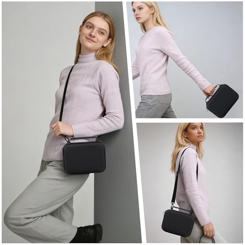 BOVKE Carrying Case for Canon G7X Mark III Mark II, PowerShot SX740 SX730, Sony ZV-1 II/ZV-1F Compact 4K Vlogging Digital Camera Travel Storage Bag for Tripod Microphone Cameras Accessory, Black