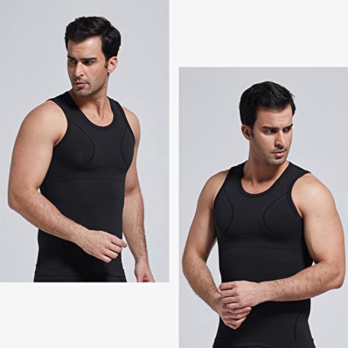 Ouruikia Men's Compression Shirt Slimming Undershirt for Men's Shapewear Bamboo Rayon Body Shaper Tank Top Tummy Control Vest4