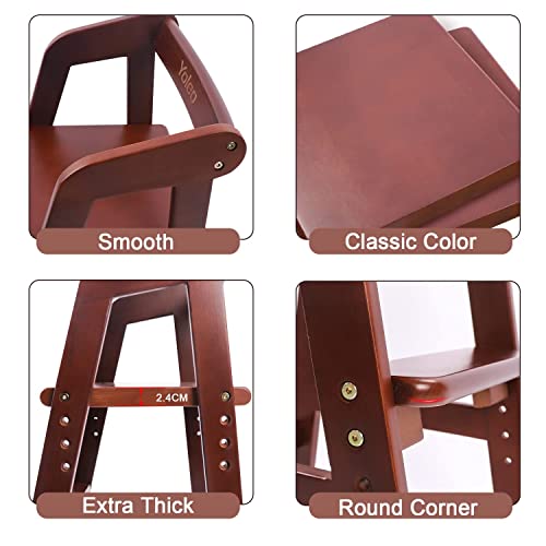 Yoleo Wooden High Chair For Toddlers To Teens, Adjustable Dining Feeding Chair With Steps Grows With Child, Max 60Kg (Nut-Brown) #TOP3