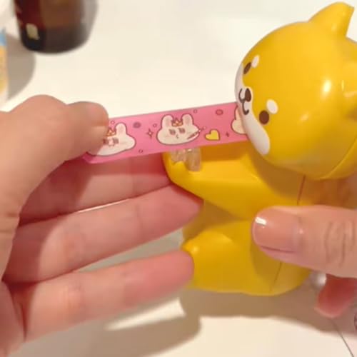 Image of Japan Quality Cute Yellow Sitting Dog Masking Tape Cutter and Dispenser for 15mm