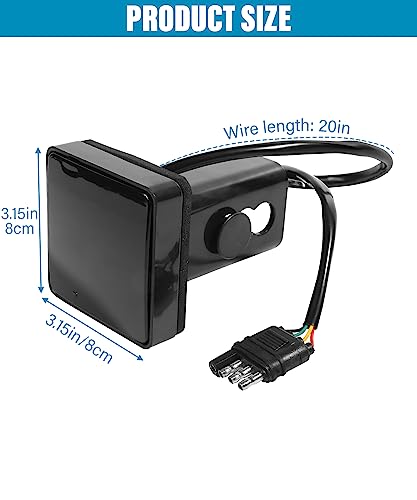 Esewalas 603LEDCWD001 Led Brake Driving Lamp,Trailer Hitch Lights Led Brake Tail Light 15 Leds Red Lens Cover Light Fit 2 Inch Receiver,Smoked Lens Tow Hitch Driving Brake Lamp,Car Exterior Accessories thumb #1