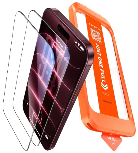 TORRAS für iPhone 18 Pro für Panzerglas TOP 9H+, Auto-Montage, 2 Stück