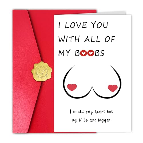 Kalamiao Funny Valentine’s Day Card for Husband Boyfriend, Happy Valentines Day Card from Wife Girlfriend, I Love You with all of My