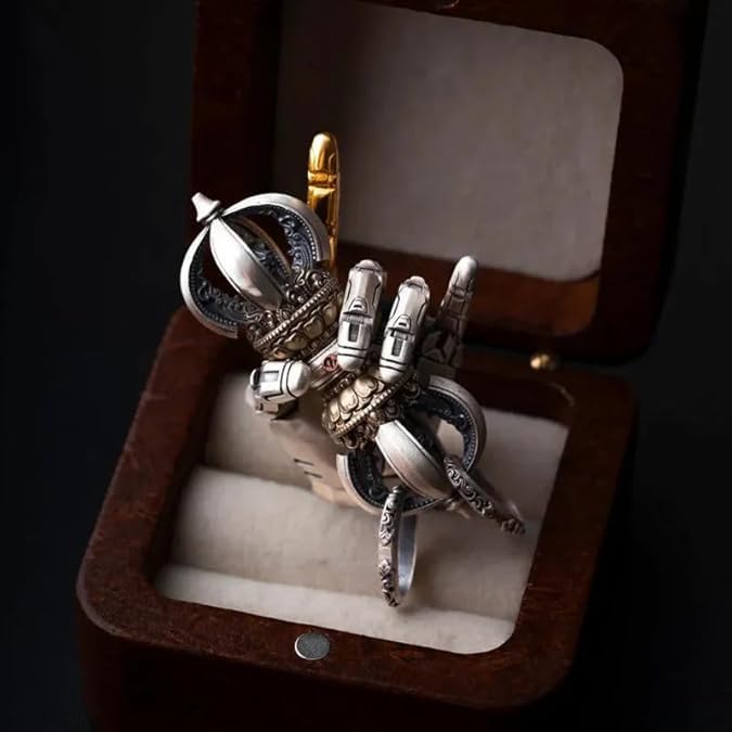 Mechanical Bionic Hand Pendant- One Hands Controls The Future, Movable Finger Joints Robot Hand Charm Jewelry, Steampunk Necklace Pendant,Robotic Arm Jewelry Gift For Men Women