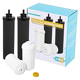 Filtre à Eau compatible avec Filtre Ber-key Purification Éléments Cartouche, D'élément Noir et de Filtre à Fluorure PF.2 Compatible avec la Collection Travelling Grand Royal Imperial Crown (4 pièces)