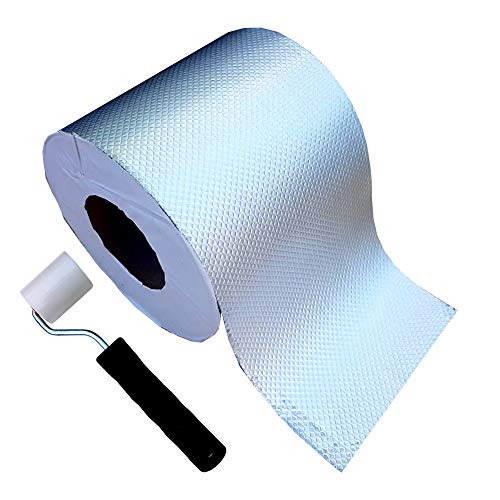 Rexoseal Reinforced Aluminum Backing All-Weather Waterproofing Repair Tape - UV and High-Temperature Resistant Tape - Includes Free Hand Roller - Silver, 6" x 50' Rexoseal Reinforced Aluminum Backing All-Weather Waterproofing Repair Tape - UV and High-Temperature Resistant Tape - Includes Free Hand Roller - Silver, 6" x 50'