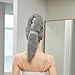 SURPRISE PIE Women Microfiber Hair Towel Wrap with Elastic Strap,Super Absorbent Anti Frizz Drying Turban for Curly, Long,Wet Hair- Grey