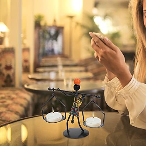 ibasenice Lady Figurine Candle Holder African Figures Sculpture Iron Tea Light Holders Vintage Candlestic Stand Tribal Lady Figurine Statue for Indoor Outdoor