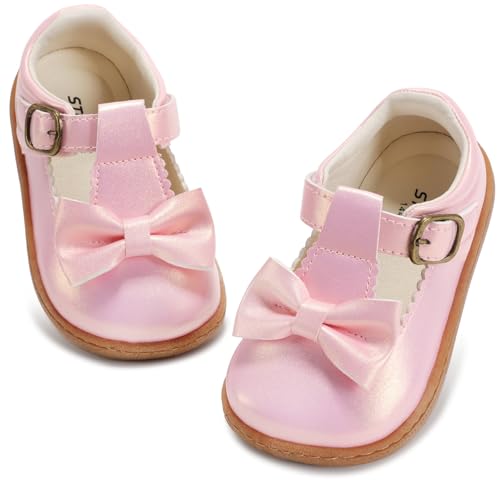 STQ KIDS Toddler Dress Shoes Girls Mary Jane Flats, Pink, Size T8
