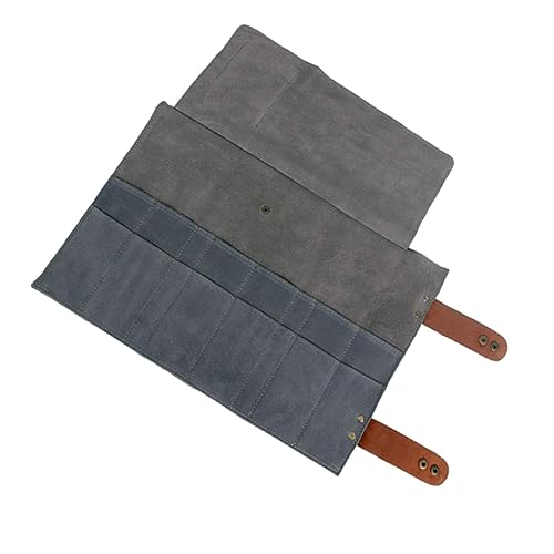 Gogogmee Barber's Bag 12 Compartments Styling Tool Case Hair Cutting Scissors Kit in Leather Material