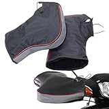 Protección integral: nuestros guantes para manillar de motocicleta brindan protección integral contra el clima frío, el viento, la lluvia, la nieve y los escombros, lo que garantiza que sus manos y brazos permanezcan calientes y seguros durante los viajes.