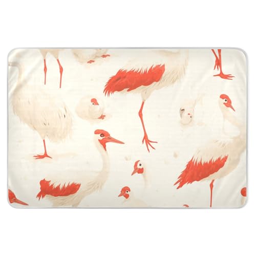 Cartoon Cassowary Red Toddler Mattress Pads Highly Absorbent Diaper Changing Mat Cute Cool Incontinence Pads for Baby Toddler Children, 52