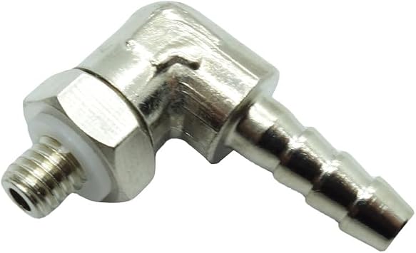 1 Piece Brass 4 mm Barb to M5X0.8 Male Metric 90 Elbow Swivel Rotating 360 Fitting