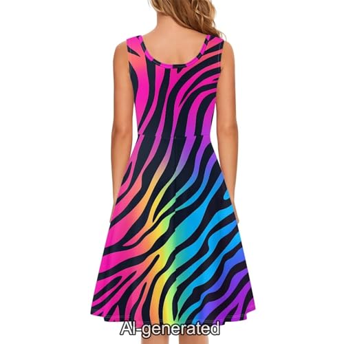 Image of Dreaweet Casual Sleeveless Dresses for Women Girls, Round Neck Tank Dresses with Pockets Summer Sundress Size XS-4XL