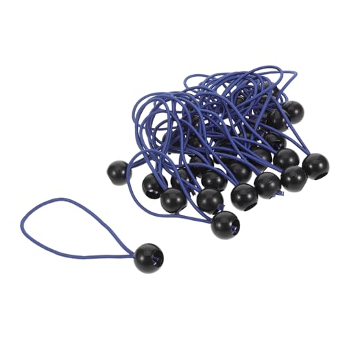 Tendeurs élastiques à balles lot de 30 pièces noires pour fixation de bâches et tentes de camping