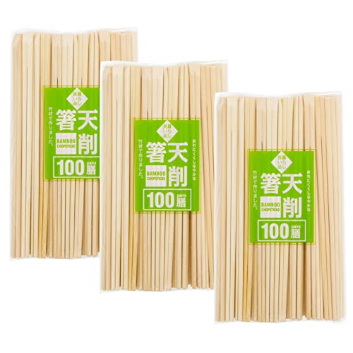 スリーキューブ 割り箸 暮らし良い品 業務用 竹天削箸 袋なし 使い捨て 約24cm 100膳入×3セット 計300膳