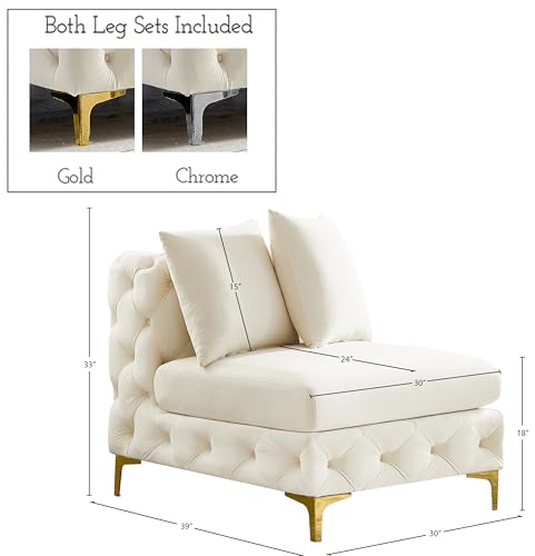 Sillón Modular Terciopelo Crema miniatura 3