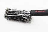 Mr. Fuego BBQ Grill Brush Cooking Utensil, 3 in 1 Advanced Abrasive Bristles, Heavy Duty, Light Weight, Quick and Easy Cleaning, Fire Starter Storage in Handle, Great Outdoorsman Gift