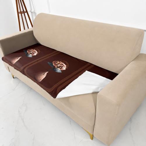Image of Homerz Premium 'Luxe Series' Holland Velvet Sofa Cover | Smooth Finish | Anti-Skid Fleece Backing | Soft Touch Couch Protector for Living Room (Vase, 3 Seater, Only Seat Cover)