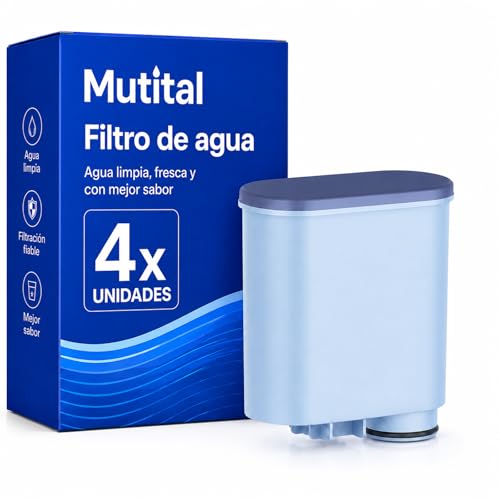 Mutital filtros de agua para cafetera compatible con Philips AquaClean, filtro para cafetera espresso 3200, apto para cafeteras automáticas, filtro antical específico (CA6903) (4 Unidades)