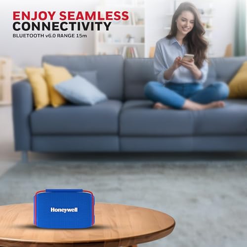 Image of Honeywell Suono P310 Bluetooth 6.0 Speaker, 10W, Deep Bass Dual Radiators, 12H Playback, IPX6, Dual Speaker Pairing, RGB Lights, USB /AUX /SD, Type-C Charging, Built-in Mic, 2yr Manufacturer Warranty