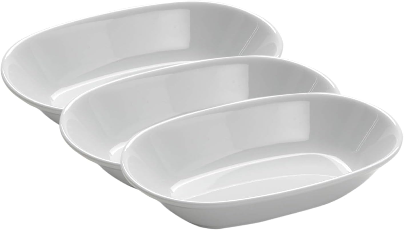 American Metalcraft MLRS9 Oblong Melamine Bowl, 9" Length, 6" Width, 1-3/4" Height (Pack of 3)