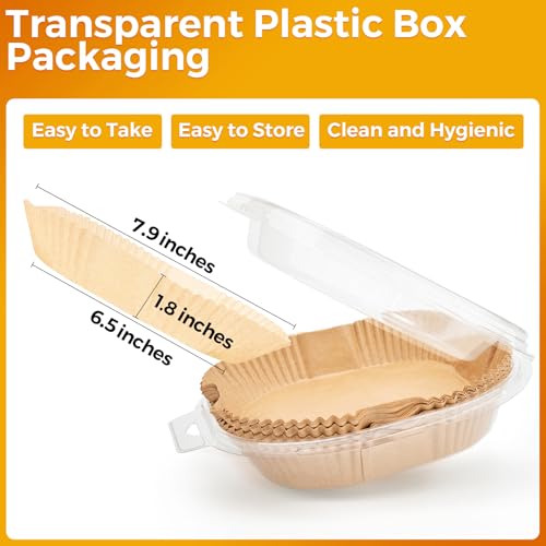 Air Fryer Paper Liners: 250Pcs Parchment Paper Sheets, Air Fryer Liner Disposable, Oilproof Waterproof Airfryer Basket Liner Square (6.5inch)