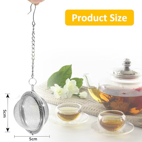 Miniatura 2 de Toulifly Bolas Infusor, 4 Piezas Infusor De Té Con Cadena, Colador De Té, Colador De Té De Acero Inoxidable, Infusores De Té En Forma De Bola, Filtro De Hierbas Y Frutas Para Té En Hojas Suelta