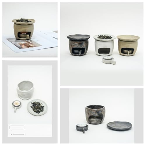 Quemador Cerámico Aromaterapia con Porta Vela, Artesanal miniatura 7