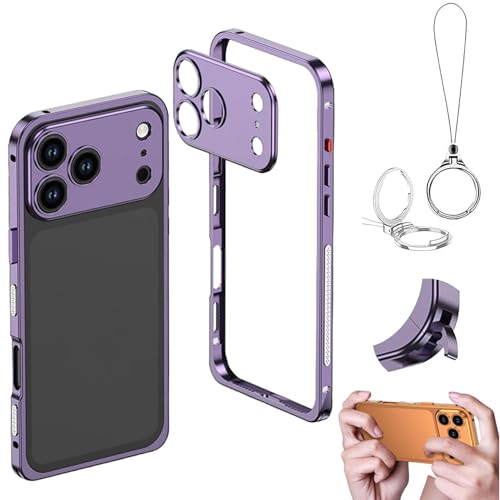Ultra-Thin Metal Frame Heat Dissipation Case With Lens Protector For Iphone 17/16/15/14 Pro Max, Detachable Shockproof Metal Len