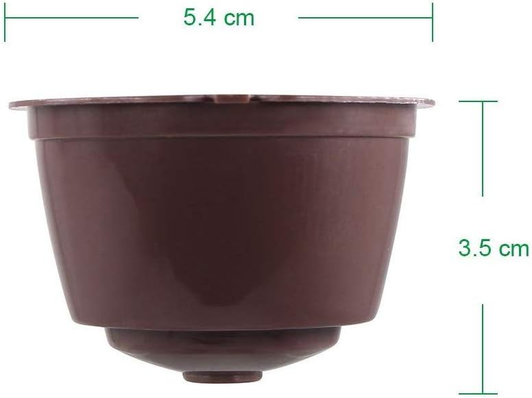 Nunalisa Coffee Capsule Refillable Reusable 3 pcs, Refillable Capsule Pod Compatible Filter Cups Coffee Pods for Dolce Gusto with 1 Plastic Spoon and 1 Cleaning Brush