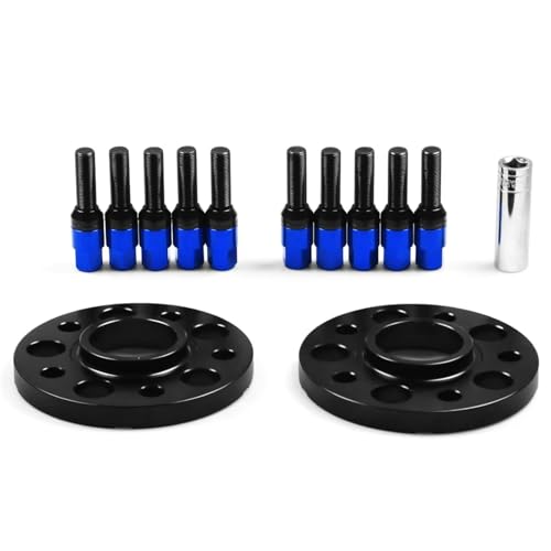 Entretoise de roue 15mm 5x112 pour BMW X5 G05 et X7 G07 avec boulons coniques M14x1.25 bleu