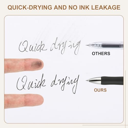 Set de 24 bolígrafos gel retractiles 0.5mm tinta negra miniatura 3