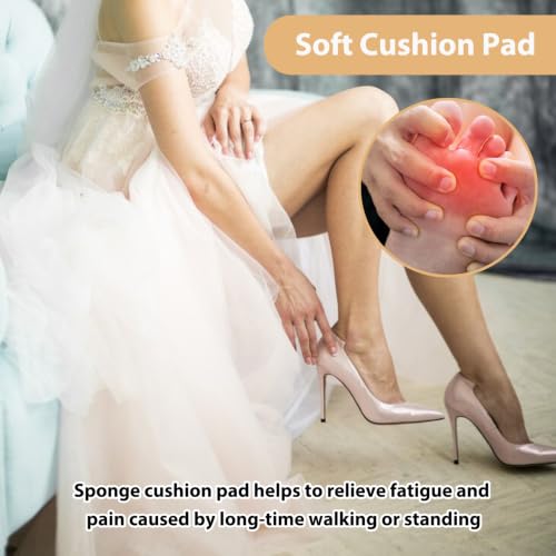 Image of Gjinxi 4 Pairs Ball of Foot Cushion Socks Toe Cover with Padding | No Show Half Sock Women Toe Topper Liner Socks with Sponge Cushion