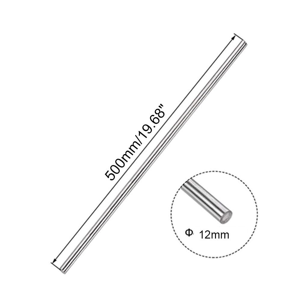 Stainless Steel Rod, 12mm 13mm 14mm 15mm 16mm 18mm 20mm Linear Shaft Metric Round Rod, Length 500mm Metal Shafts Bar, 1pcs (Color : 500mm-long, Size : 16mm)