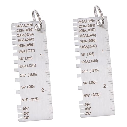 FOMIYES 2 piezas calibrador de espesores de costura de alta precisión en acero inoxidable para inspección de láminas y uso industrial en soldadura miniatura 1