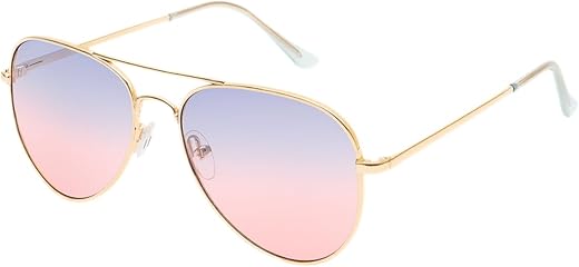 Lexzy Kids Blue Pink Aviator Sunglasses for Boys & Girls UV400 Protection